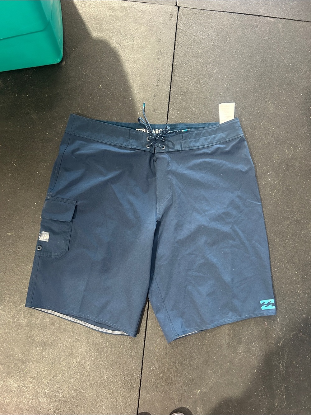 Billabong Navy Men’s Boardshorts with Teal Logo